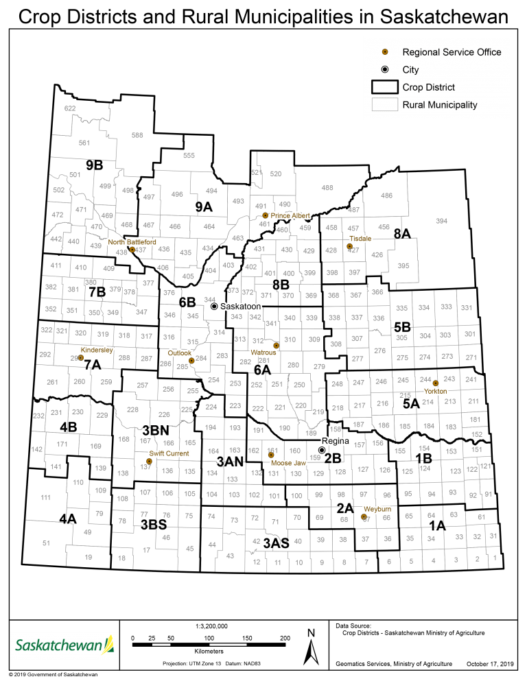 Saskatchewan Harvest By Crop Districts And Rural Municipalities Solar   Saskatchewan Crop Districts Rural Municipalities Map 2019 1024 768x990 