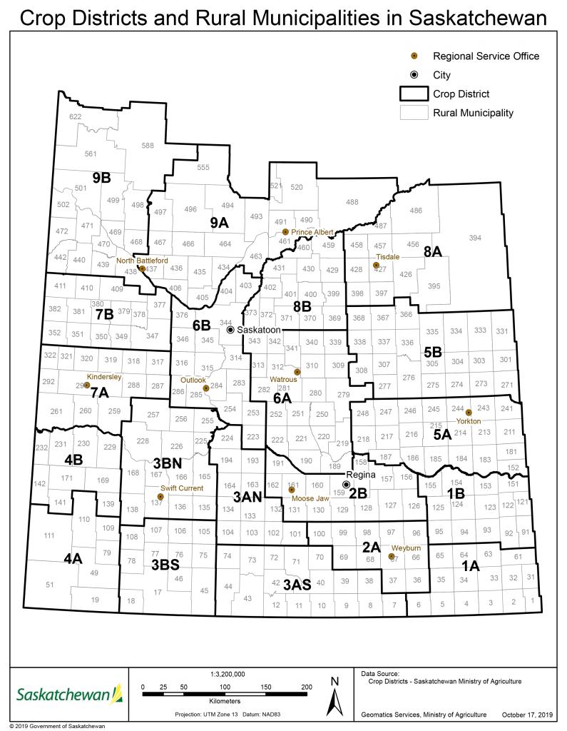 Saskatchewan Crop Districts Rural Municipalities Map 2019 1024 795x1024 